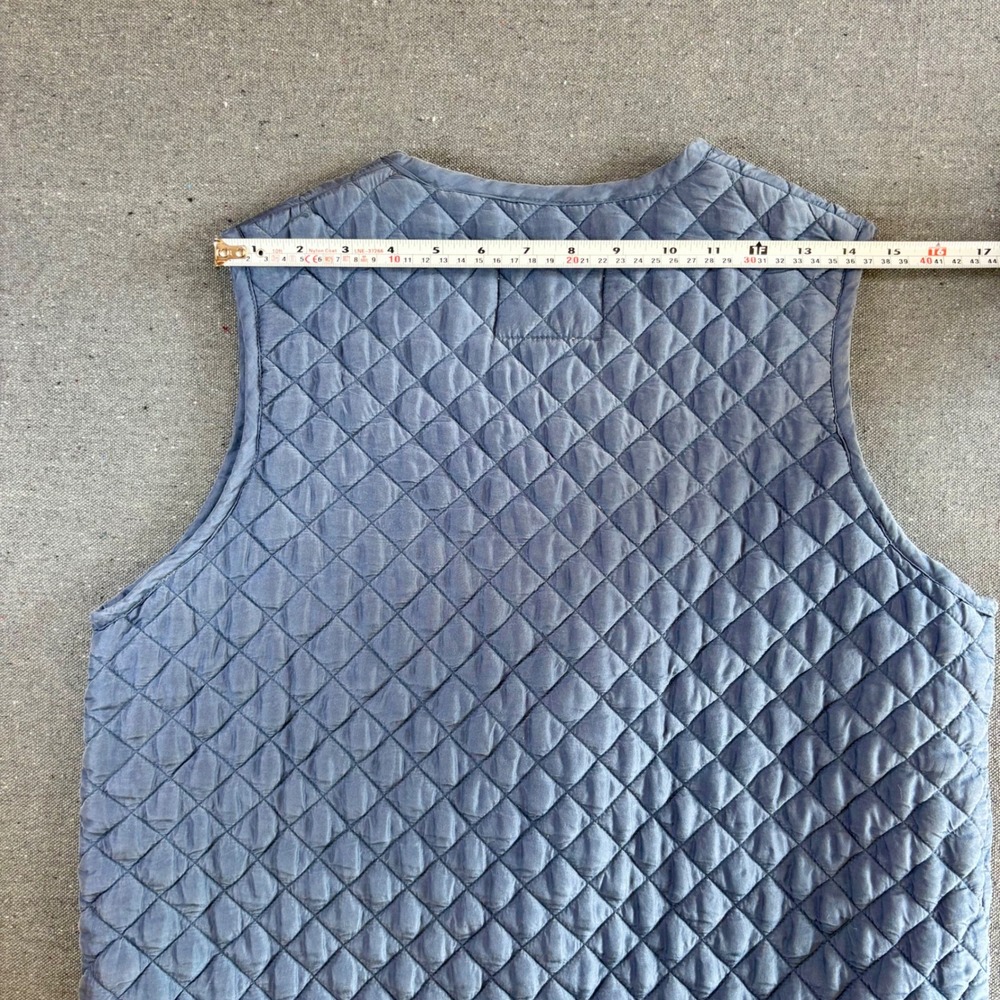 Sostanza Quilted Vintage Vest Womens Medium Blue Silk Excellent Diamond Pattern - Picture 6 of 6